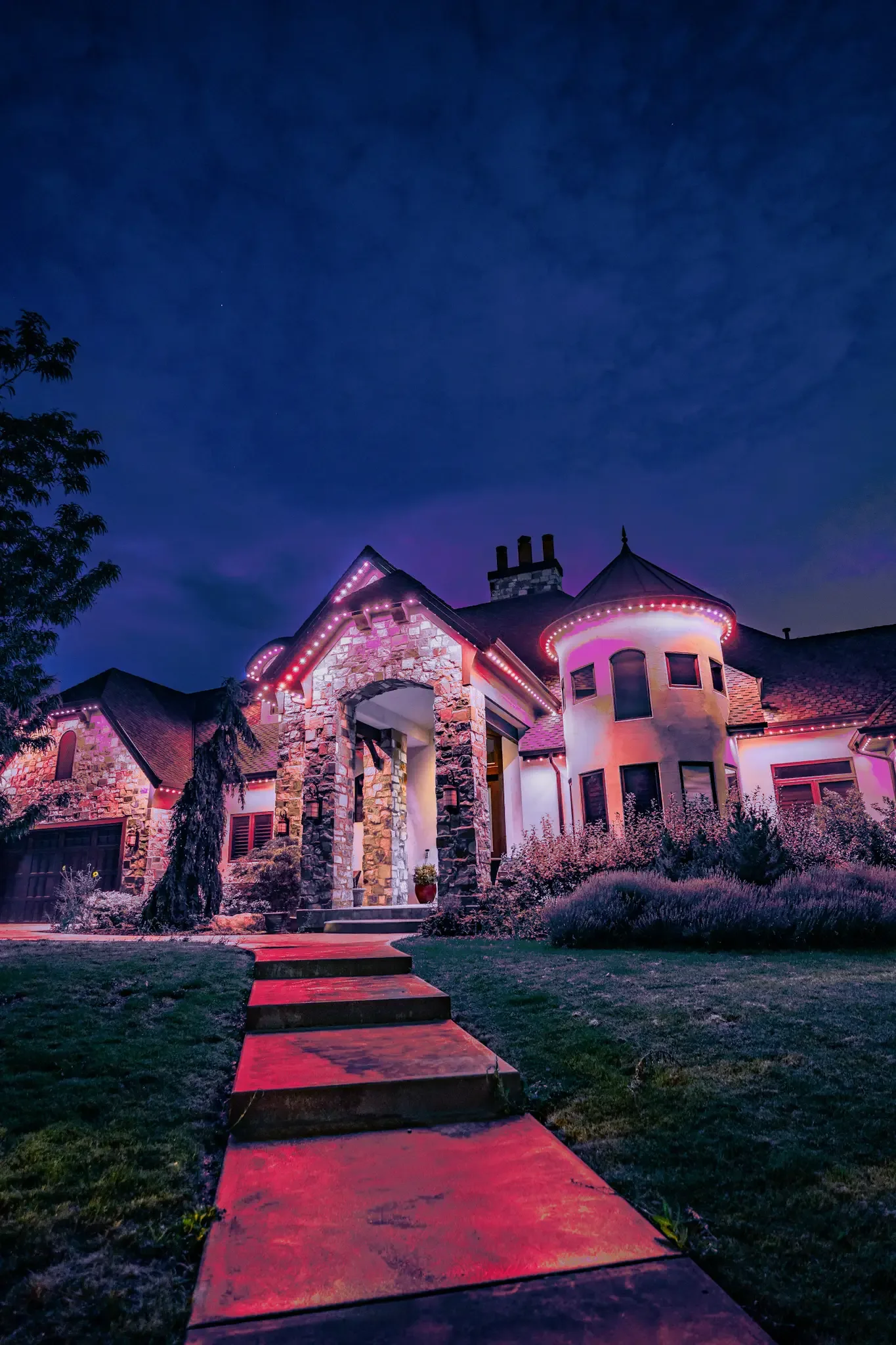 Home in bright white Happy's security lighting