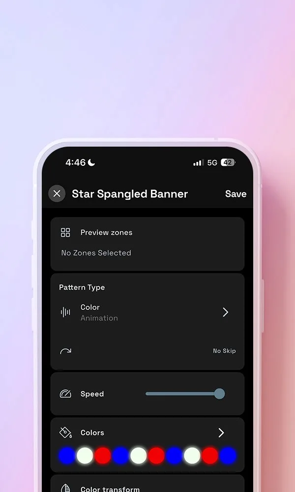 Happy's app pattern editor screen
